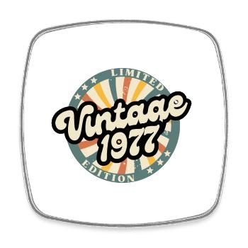 Limited vintage edition 1977 - Square fridge magnet - white - Front