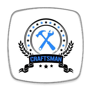 artisan - Magnet carré - blanc - Devant