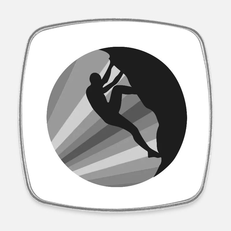 Rock Climbing - Square fridge magnet - white