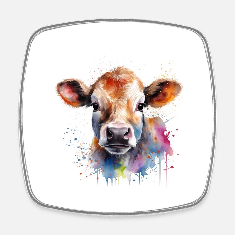 calf - Square fridge magnet - white
