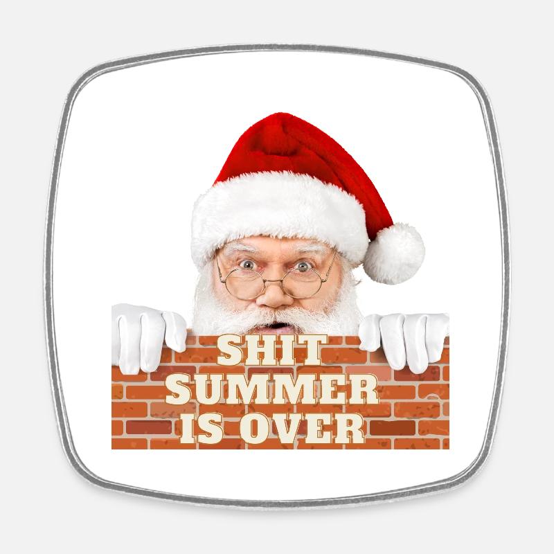 Shit, Summer is over - Square fridge magnet - white