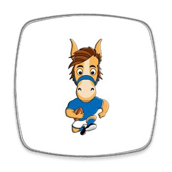 AMERICAN QUARTER HORSE - AMERICAN FOOTBALL - PFERD - Viereckiger Kühlschrankmagnet - Weiß - Vorne