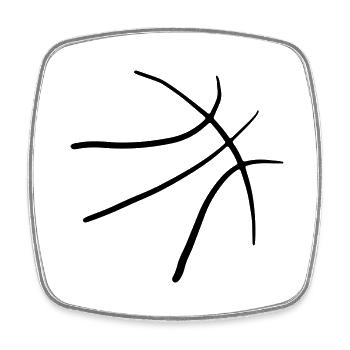 Basketbäll 04 Zeichenfläche 4 - Viereckiger Kühlschrankmagnet - Weiß - Vorne