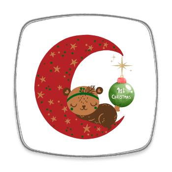 Cute 1st Christmas - Square fridge magnet - white - Front