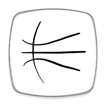 Basketball 07 - Square fridge magnet - white - Front