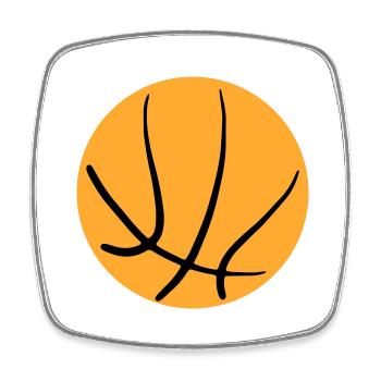 Basketball 19 - Square fridge magnet - white - Front