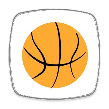 Basketball 25 - Viereckiger Kühlschrankmagnet - Weiß - Vorne