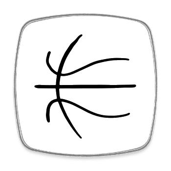 Basketball Zeichenfläche 1 - Viereckiger Kühlschrankmagnet - Weiß - Vorne