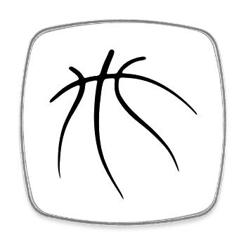Basket-ball 31 - Magnet carré - blanc - Devant