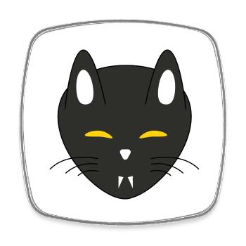 Halloween vampire cat - Square fridge magnet - white - Front