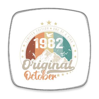 Octobre | les Légendes sont nés en Octobre 1982 - Magnet carré - blanc - Devant
