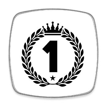 1 crown - Square fridge magnet - white - Front