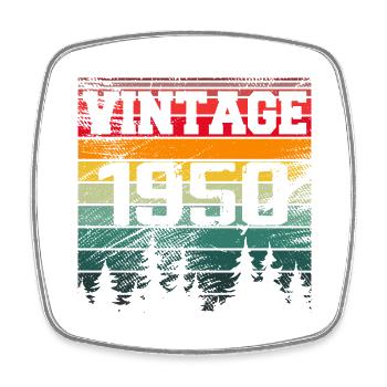 1950 Vintage 1950 Retro Birthday Gift - Square fridge magnet - white - Front