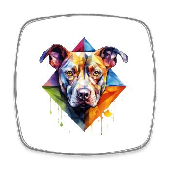 Pitbull - Square fridge magnet - white - Front
