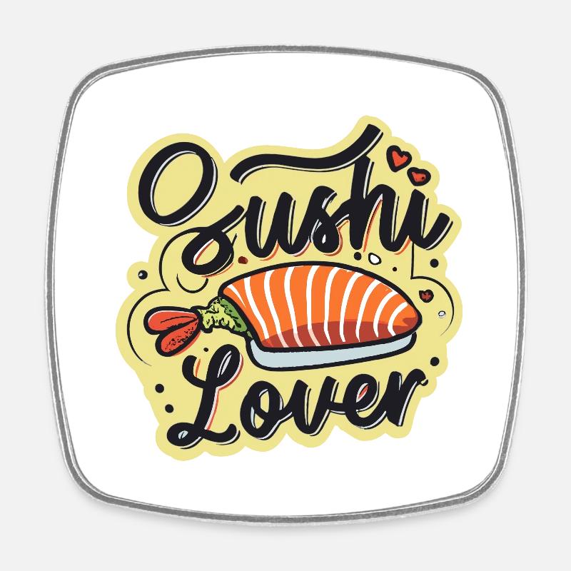 Sushilover - Magnet carré - blanc