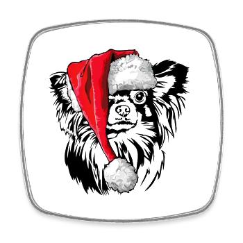 Santa Chihuahua Chiens de Noël Chiens Wilsigns - Magnet carré - blanc - Devant