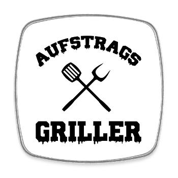 auftrags griller - Viereckiger Kühlschrankmagnet - Weiß - Vorne