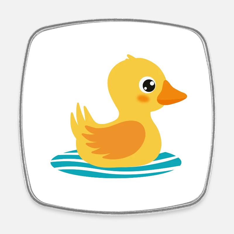 Rubber duck - Square fridge magnet - white