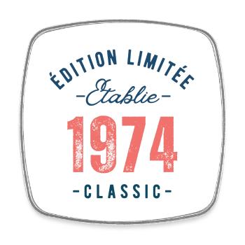 Original 1974 Vintage Rétro Cadeau d’anniversaire - Magnet carré - blanc - Devant