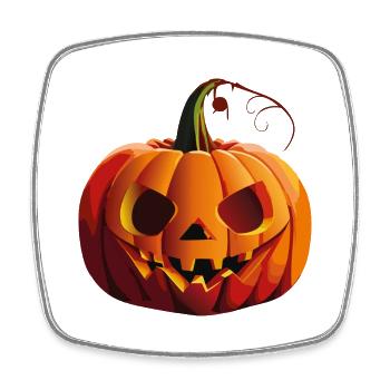 Spooky Horror Pumpkin Head: Pumpkin Monster - Square fridge magnet - white - Front