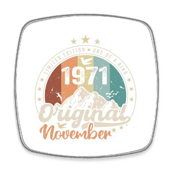 Die Legenden wurden im November 1971 geboren Geschenk - Viereckiger Kühlschrankmagnet - Weiß - Vorne