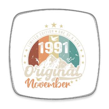 Die Legenden wurden im November 1991 geboren Geschenk - Viereckiger Kühlschrankmagnet - Weiß - Vorne
