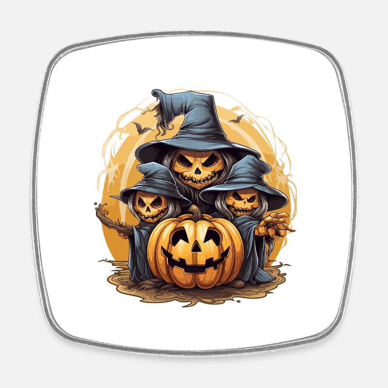 witch 11 - Square fridge magnet - white