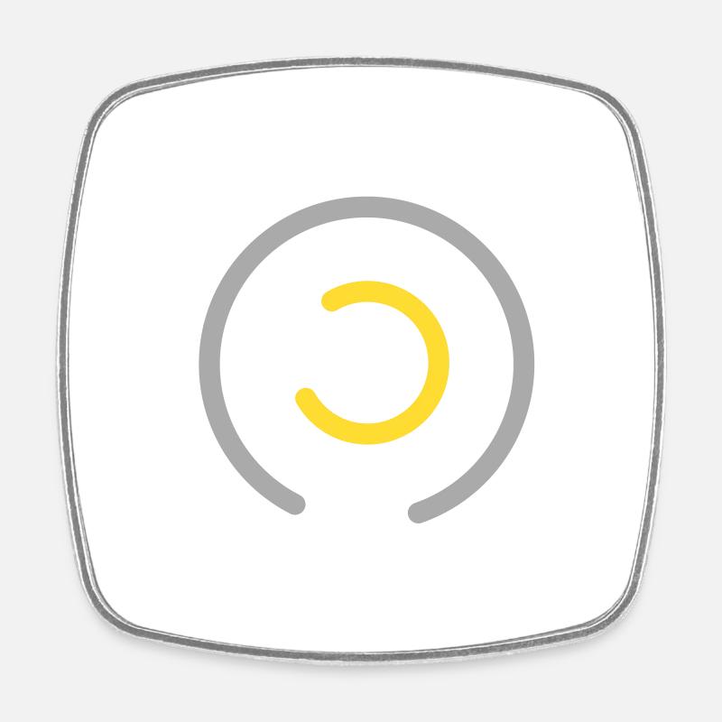 Abstract Design with Shapes of C Circles - Square fridge magnet - white