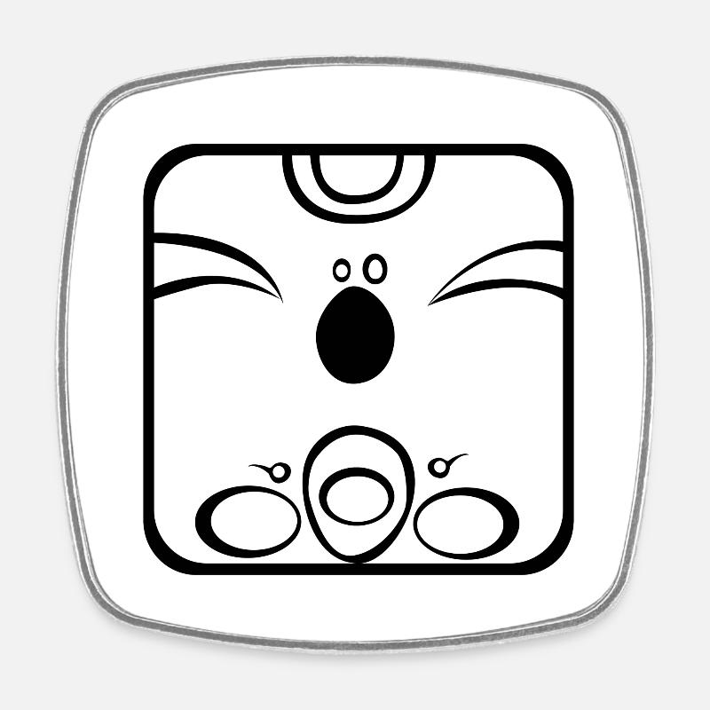 11 Kin Maya Monkey BKL - Square fridge magnet - white