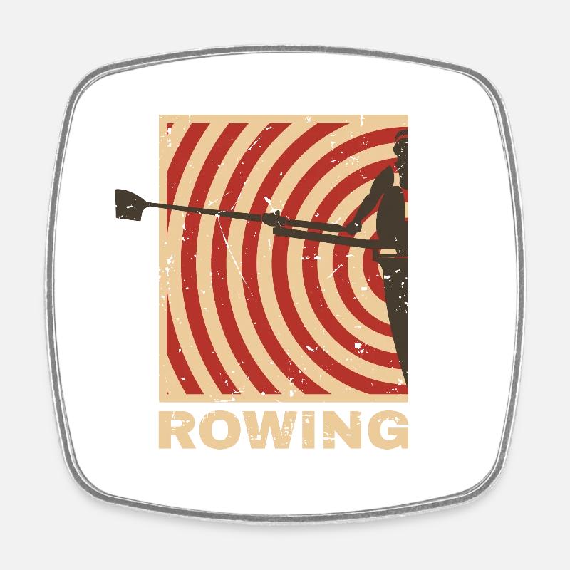 Rowing - Viereckiger Kühlschrankmagnet - Weiß