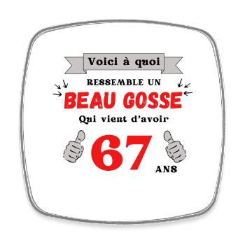 This Is What A Handsome 67-Year-Old Guy Looks Like - Square fridge magnet - white - Front