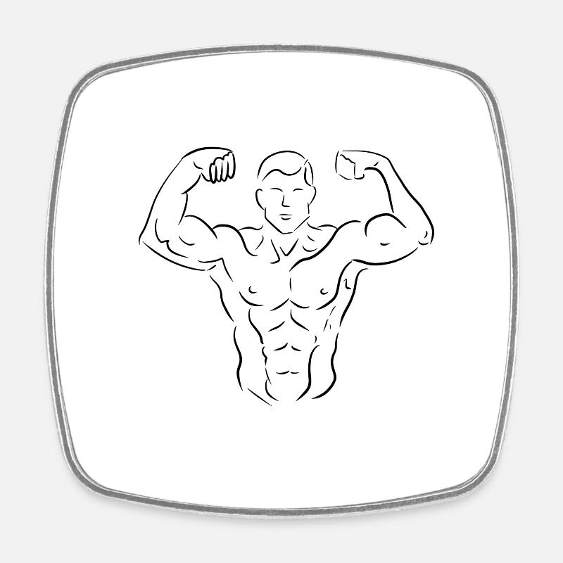 Gym - Square fridge magnet - white