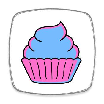 cupcake - Viereckiger Kühlschrankmagnet - Weiß - Vorne