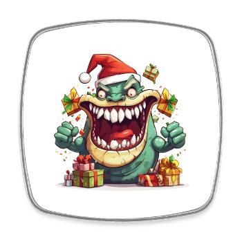 Weihnachten Geschenke Monster Lustig Humor Ugly - Viereckiger Kühlschrankmagnet - Weiß - Vorne