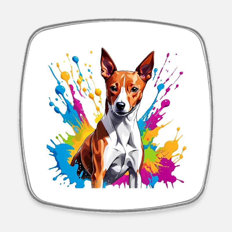 Basenji - Viereckiger Kühlschrankmagnet - Weiß