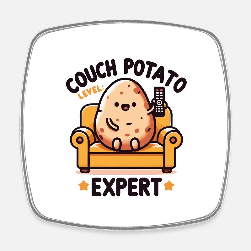 Couch Potato Expert - Square fridge magnet - white