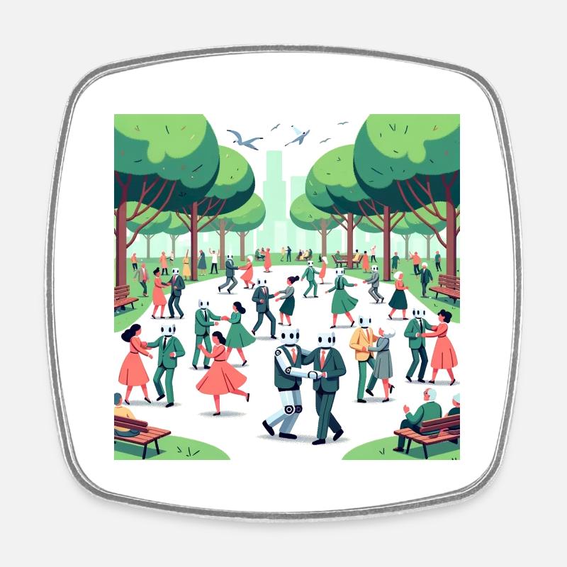 Shared rhythm - Square fridge magnet - white
