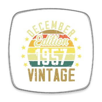 Legends Were Born in December 1957 - 1957 Edition - Square fridge magnet - white - Front