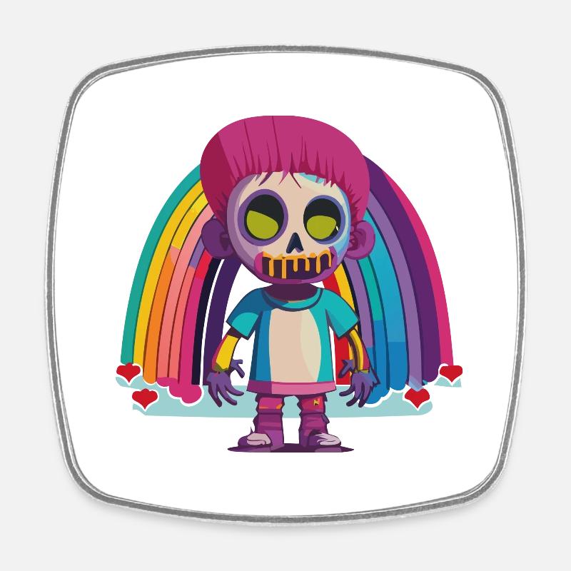 Pride Zombie 07 - Viereckiger Kühlschrankmagnet - Weiß