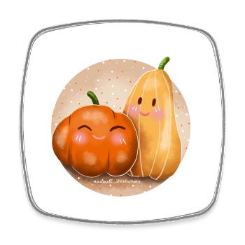 Pumpkin Friends - Square fridge magnet - white - Front