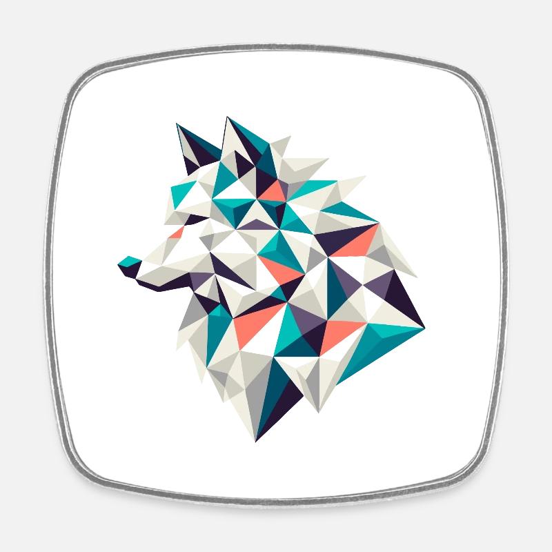 loup // loup - Magnet carré - blanc