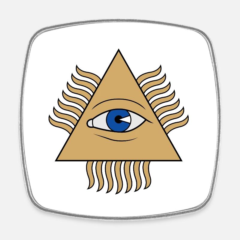 Auge Pyramide - Viereckiger Kühlschrankmagnet - Weiß