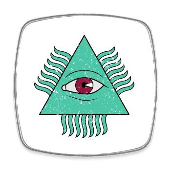 Illuminati de l’œil de la pyramide - Magnet carré - blanc - Devant