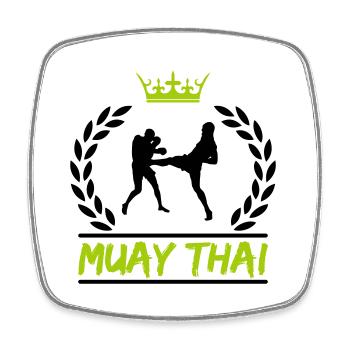 Muay Thai - Square fridge magnet - white - Front