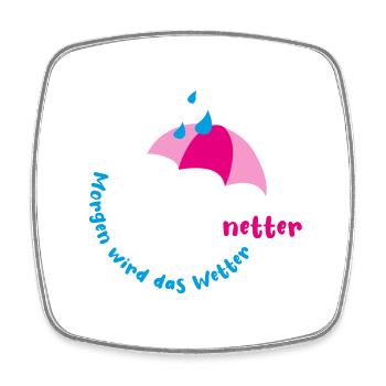 Morgen wird das Wetter netter - Viereckiger Kühlschrankmagnet - Weiß - Vorne
