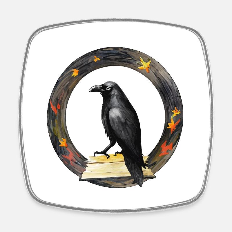 The Raven - Square fridge magnet - white