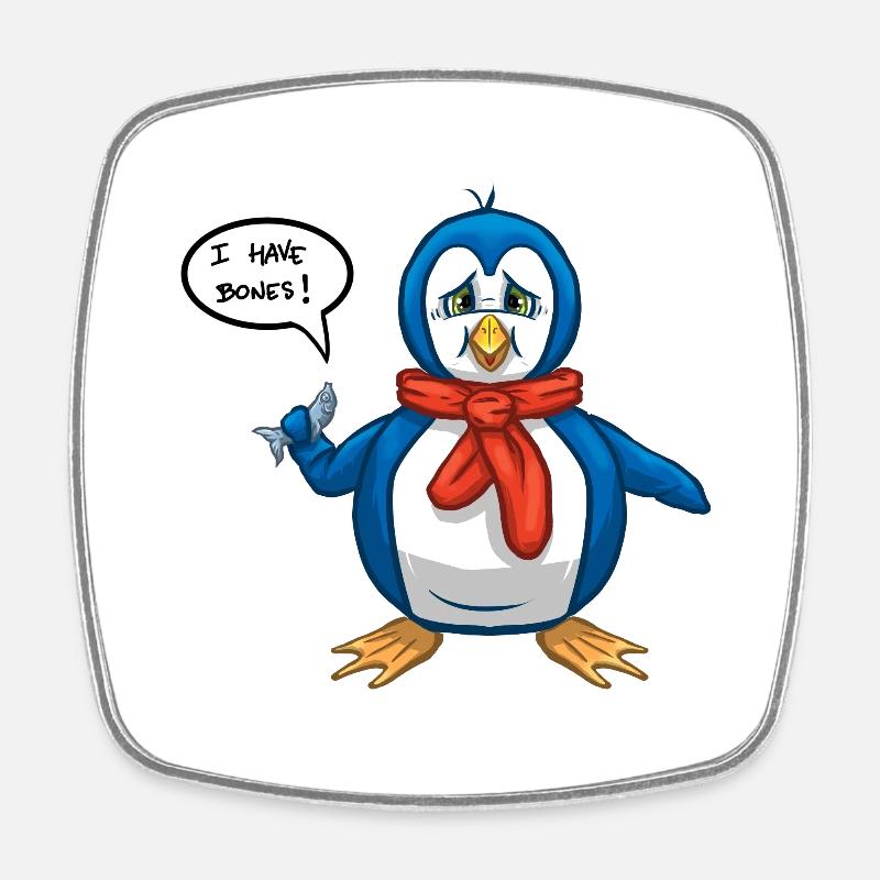 Penguin. - Square fridge magnet - white