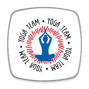 Team Yoga - Square fridge magnet - white - Front