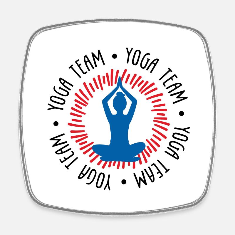 Team Yoga - Magnet carré - blanc