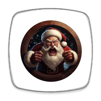 Angry Santa - Magnet carré - blanc - Devant